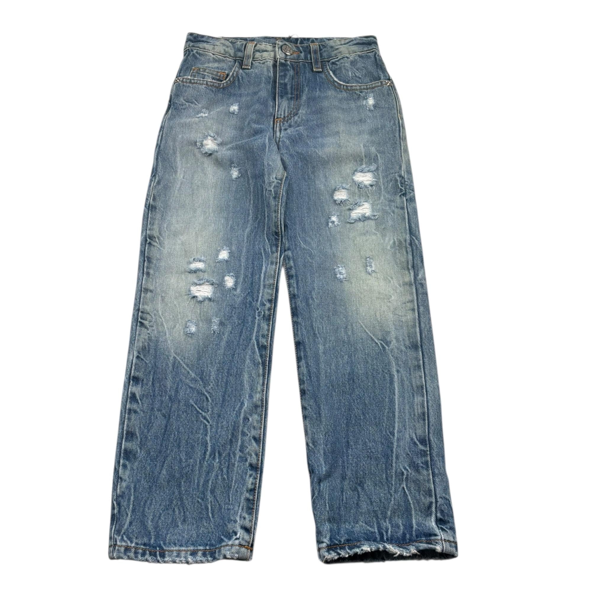 John Richmond Jeans Tinta Unita con Strappi per Bambina RGP26221JE AZZURRO JOHN RICHMOND 