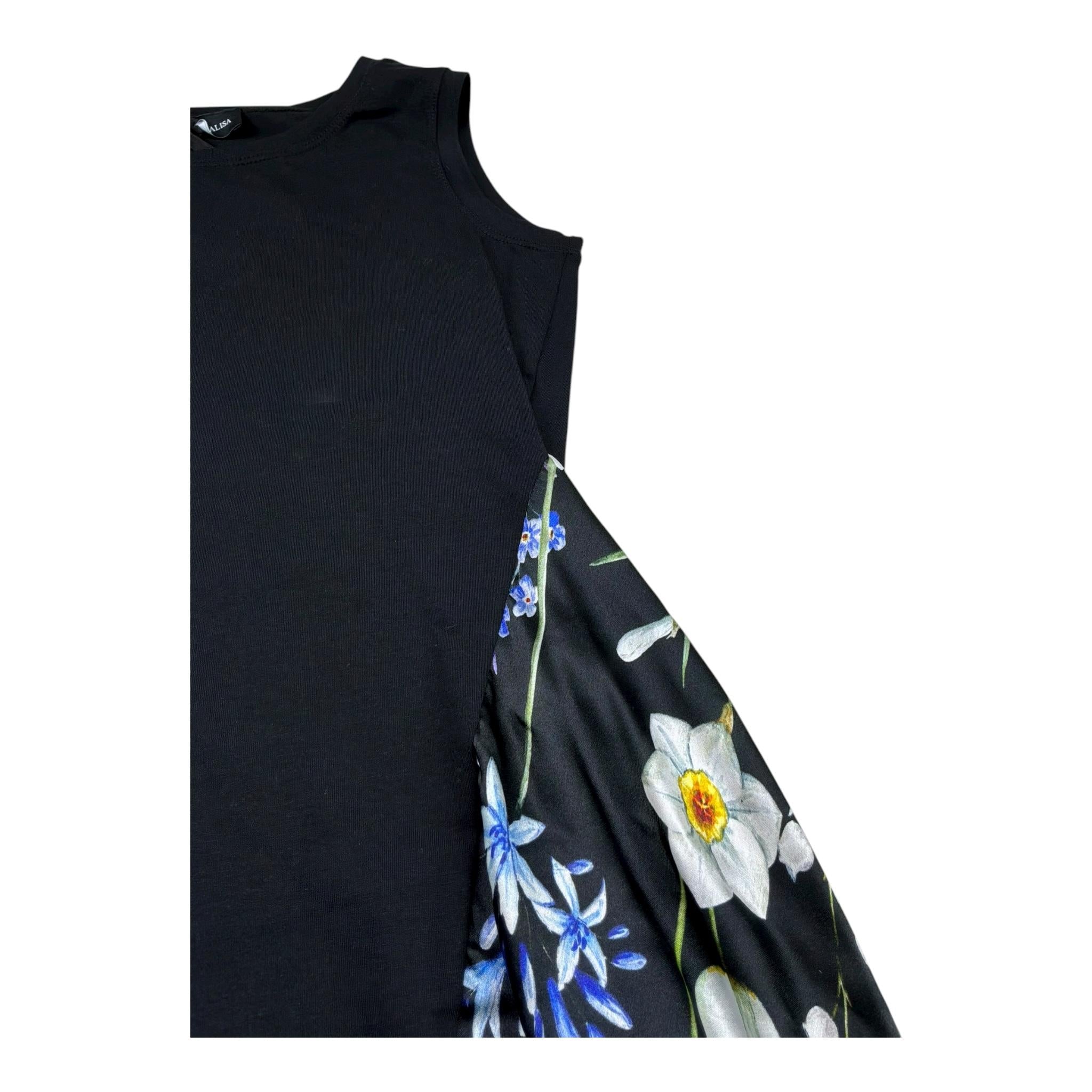 Monnalisa Canotta Girocollo Tinta Unita Asimmetrica per Bambina 413612 NERO MONNALISA 