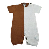 Maglifici di Verona Pagliaccetto Bicolore Mezza Manica per Neonato 045360 BIANCO/MARRONE MAGLIFICI DI VERONA 