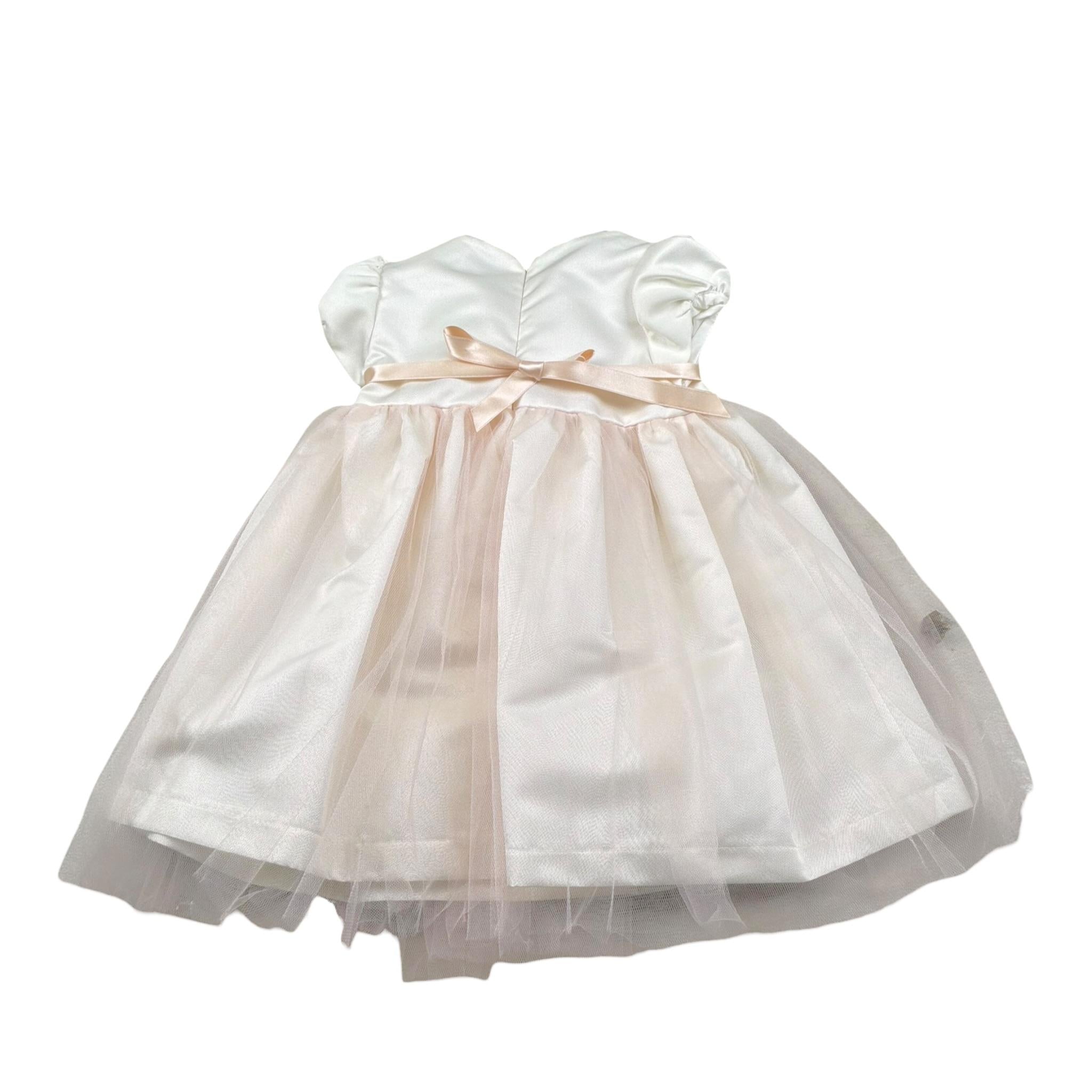 Magil Abito Cerimonia Tinta Unita con Tulle per Neonata FN39610 BIANCO MAGIL 