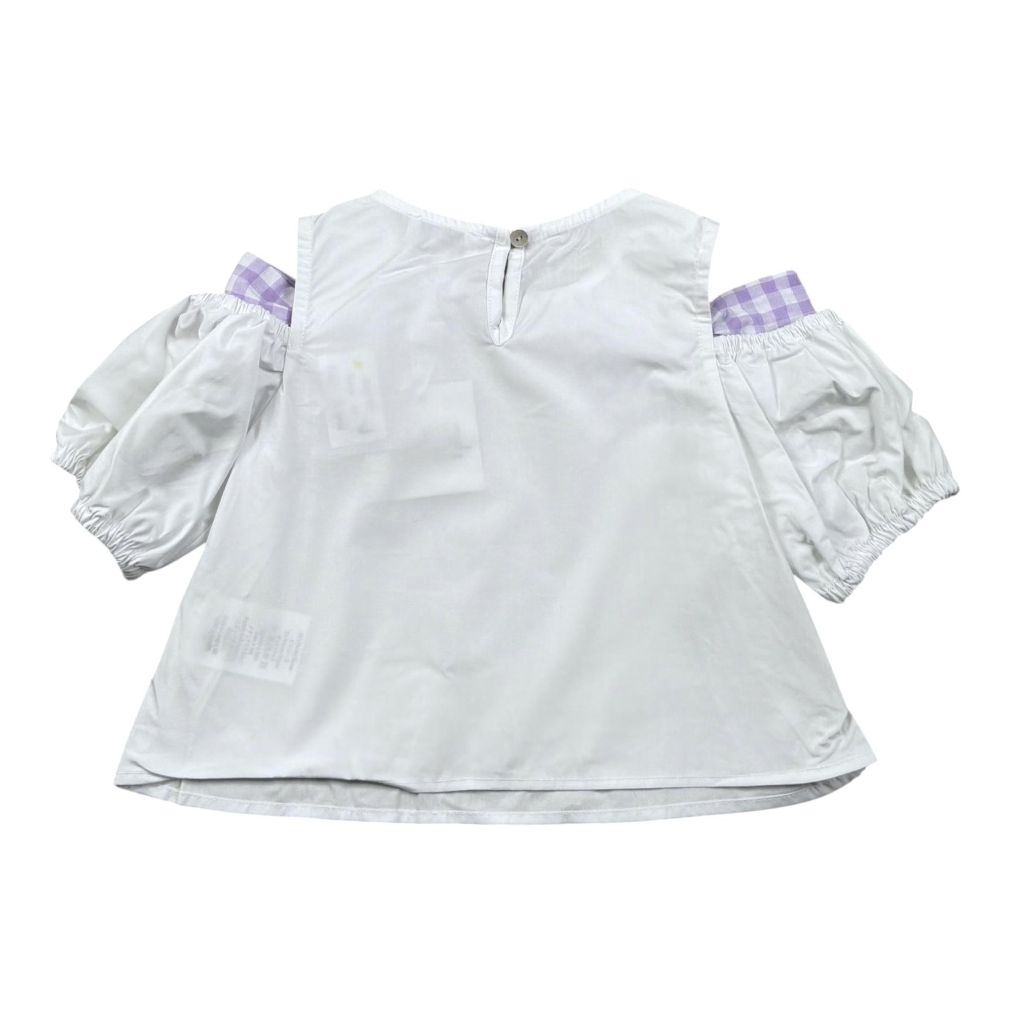 Magil camicia Tinta Unita con Fiocchi per Bambina HN21157 BIANCO MAGIL 