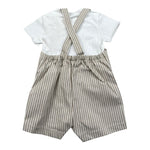 Teddy E Minou Completo 2 Pezzi T-Shirt-Salopette Bicolore per Neonato E24CP046C1079 BIANCO/VERDE TEDDY E MINOU 