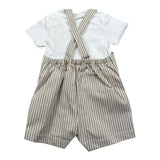 Teddy E Minou Completo 2 Pezzi T-Shirt-Salopette Bicolore per Neonato E24CP046C1079 BIANCO/VERDE TEDDY E MINOU 