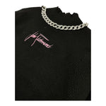 JOHN RICHMOND maglia mezza collo tinta unita con applicazioni Nero per Bambina RGA24080MA NERO JOHN RICHMOND 