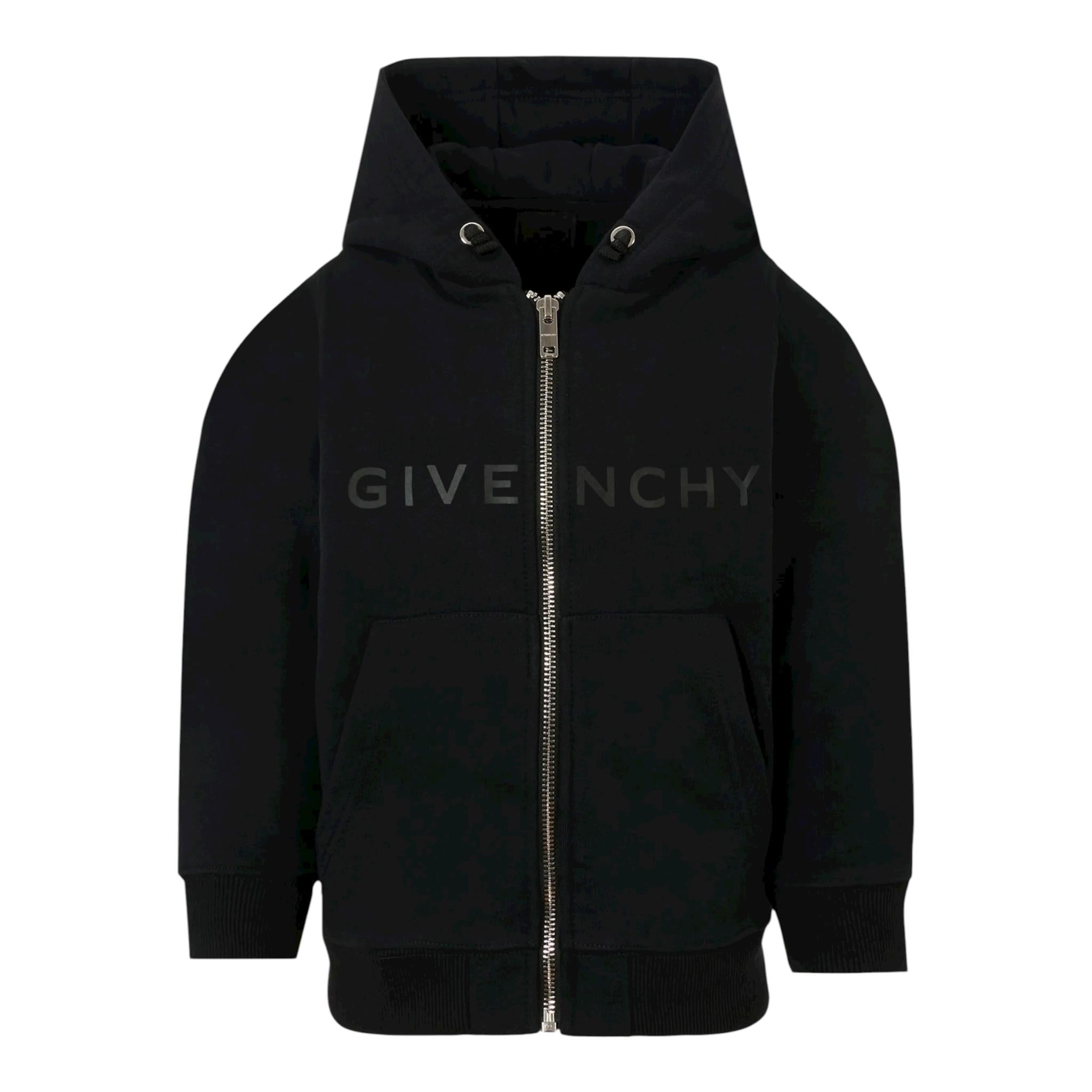 Givenchy Felpa con Zip E Cappuccio Tinta Unita per Neonato H30636 NERO GIVENCHY 