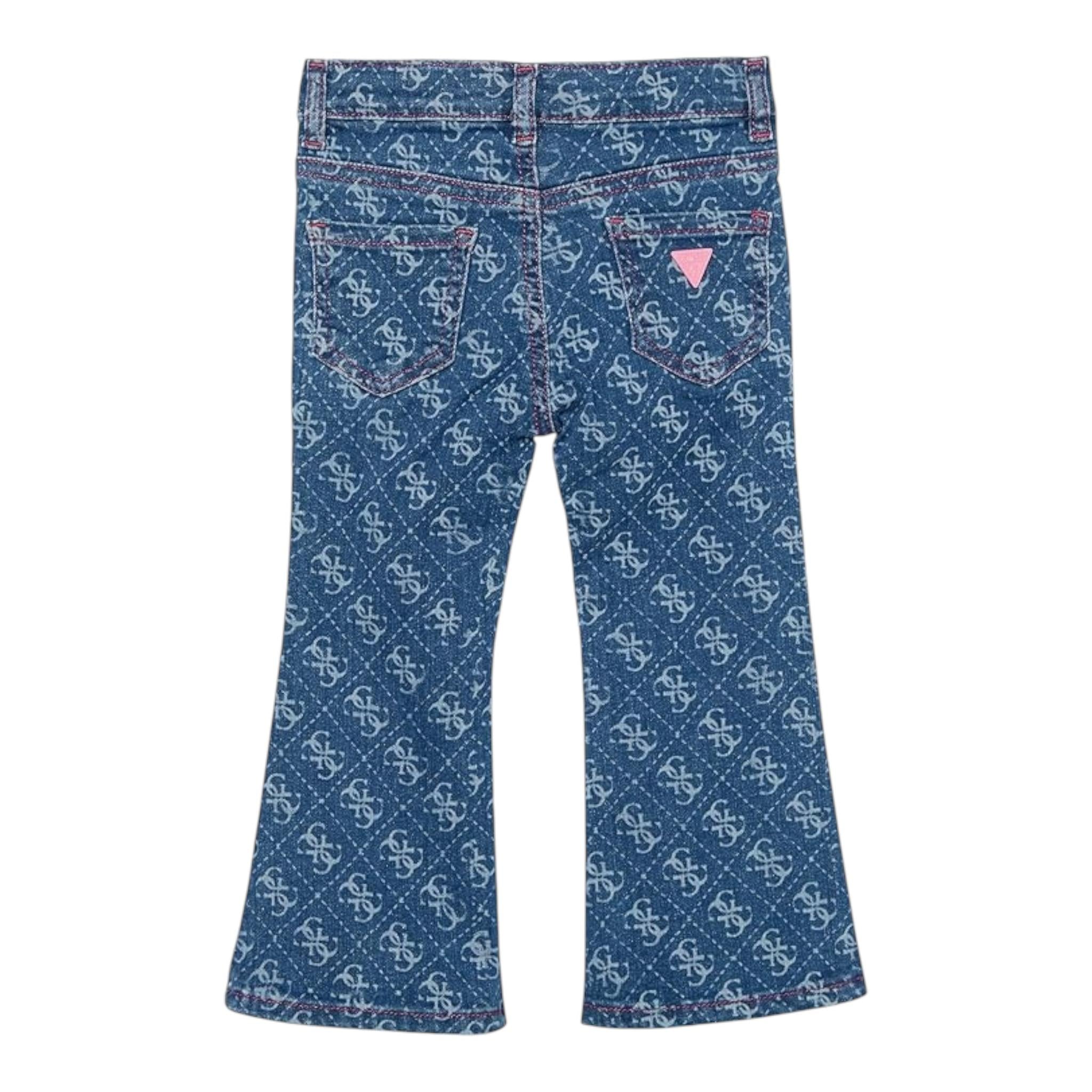 Guess Jeans Tinta Unita con Stampa per Neonata K3BA03D4CA0 BLU GUESS 