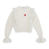 PHILOSOPHY maglia tinta unita con balze e stampa Bianco per Bambina PFMA035 BIANCO PHILOSOPHY 