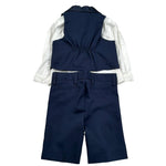 Petit Completo 4 Pezzi Gilet-Pantalone-Camicia-Papillon per Neonato S3415696GC BLU PETIT 