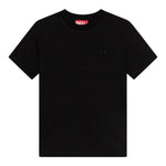 Diesel T-Shirt Girocollo Tinta Unita con Logo per Bambino J02276 NERO DIESEL 