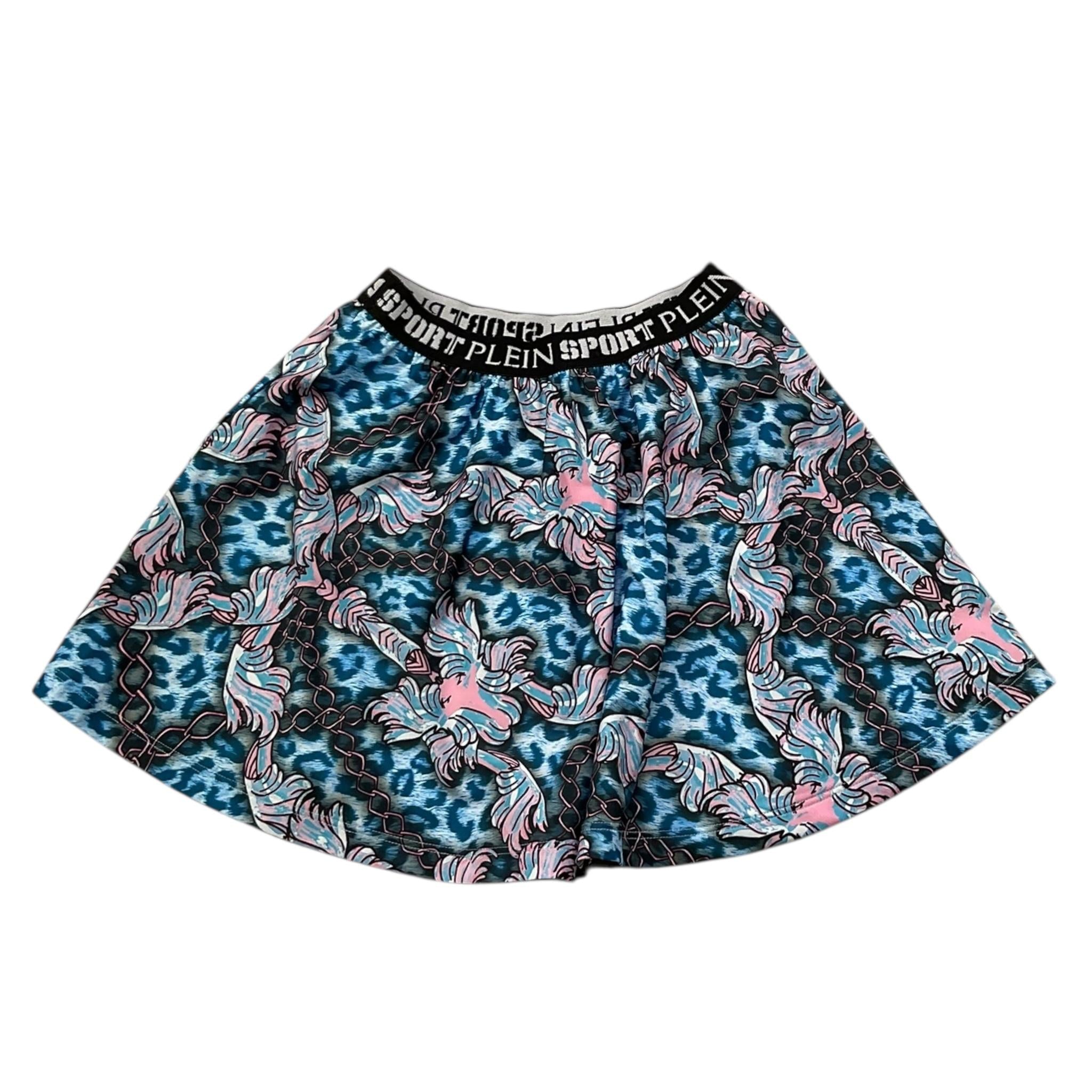 Plein Sport Swim Gonna Stampa Fantasia con Elastico In Vita Logato per Bambina PS25KGCU03 AZZURRO PLEIN SPORT SWIM 