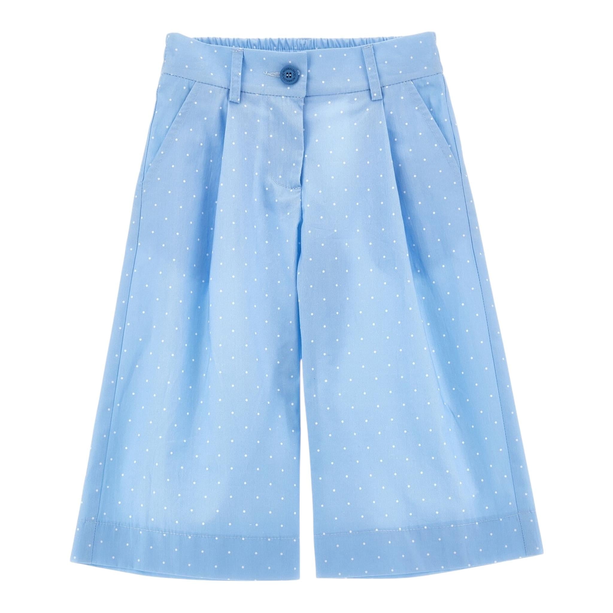 Monnalisa Pantalone Modello Palazzo Tinta Unita per Bambina 11E420 AZZURRO MONNALISA 