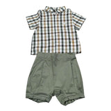 Le Coconne Completo 2 Pezzi Camicia-Bermuda per Neonato LCN1525 VERDE LE COCONNE 