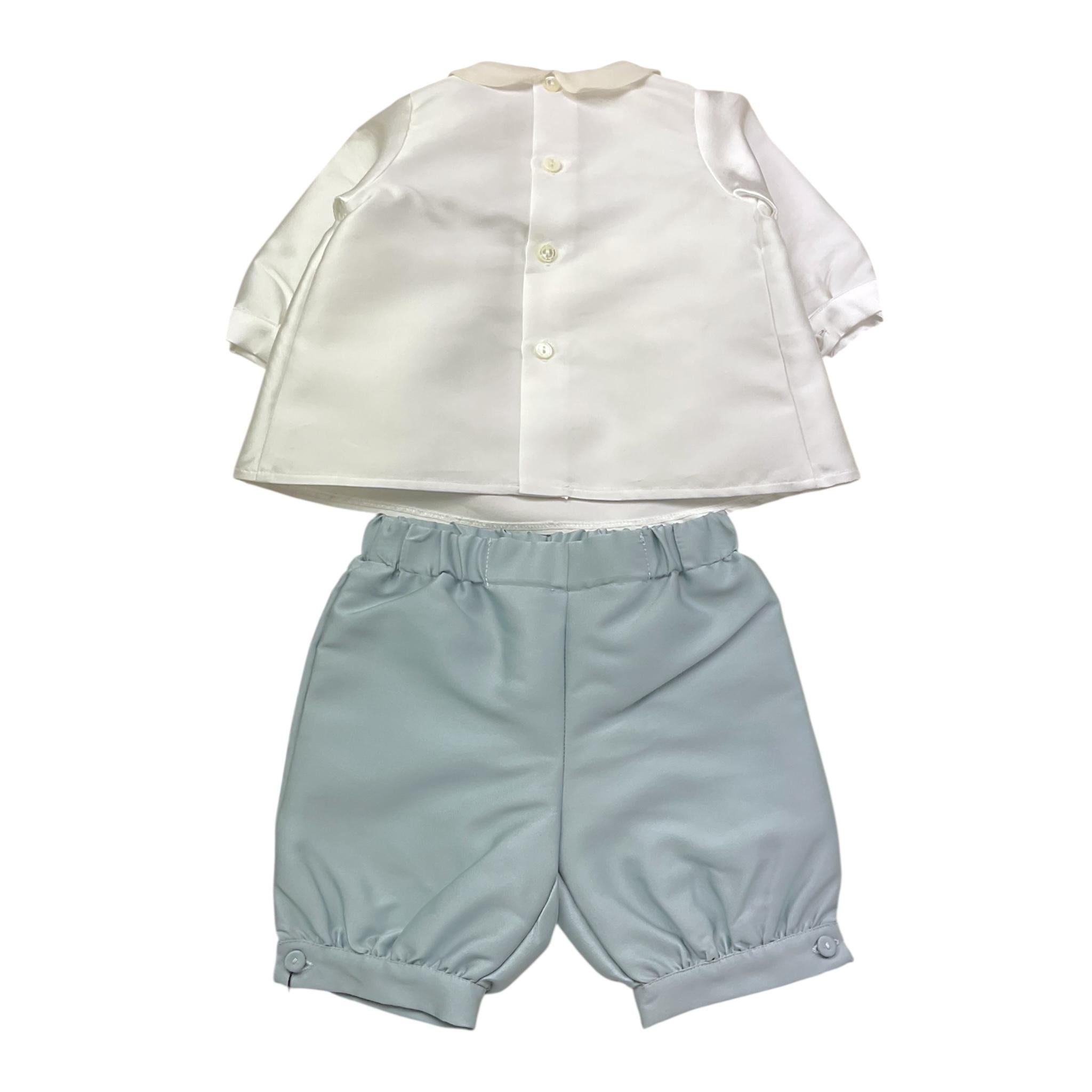 La Stupenderia Completo 2 Pezzi Camicia-Bermuda Bicolore per Neonato CBCT01S60 BIANCO/AZZURRO LA STUPENDERIA 