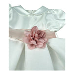 Bella Brilli Abito Cerimoniale Mezza Manica Tinta Unita con Cinturino per Bambina BB902564 BIANCO BELLA BRILLI 