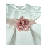 Bella Brilli Abito Cerimoniale Mezza Manica Tinta Unita con Cinturino per Bambina BB902564 BIANCO BELLA BRILLI 