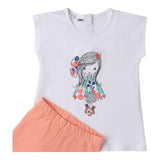 I Do Completo 2 Pezzi T-Shirt-Leggins Bicolore per Neonata 4B549 BIANCO/ROSA I DO 