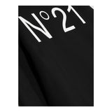 N°21 Felpa Girocollo Tinta Unita con Stampa per Bambino N21588 NERO N°21 