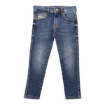 Diesel Jeans Tinta Unita con Girovita Regolabile per Bambino 00J4ZX BLU DIESEL 