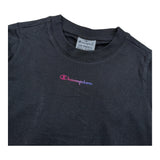 Champion Shirt Gircollo Tinta Unita con Logo per Bambina 404482 NERO CHAMPION 