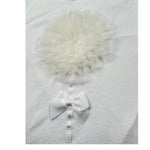 Please T-Shirt Girocollo Tinta Unita con Tulle per Bambina MB33030G73J BIANCO PLEASE 