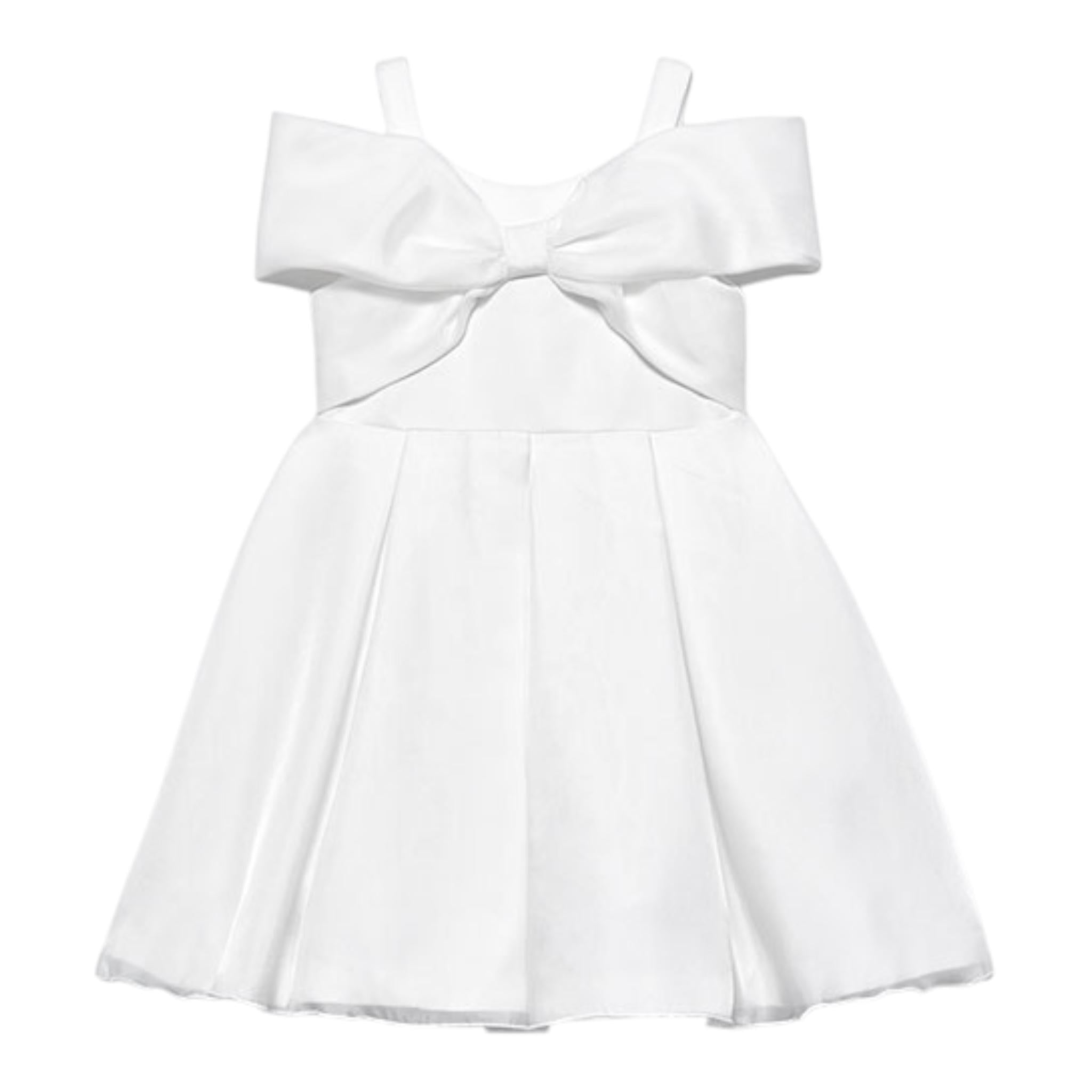 Abel & Lula Abito Giromanica Tinta Unita per Bambina 5031 BIANCO ABEL & LULA 