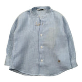 Manuel Ritz Camicia Manica Lunga Tinta Unita Collo Coreano per Bambino MR3101J AZZURRO MANUEL RITZ 