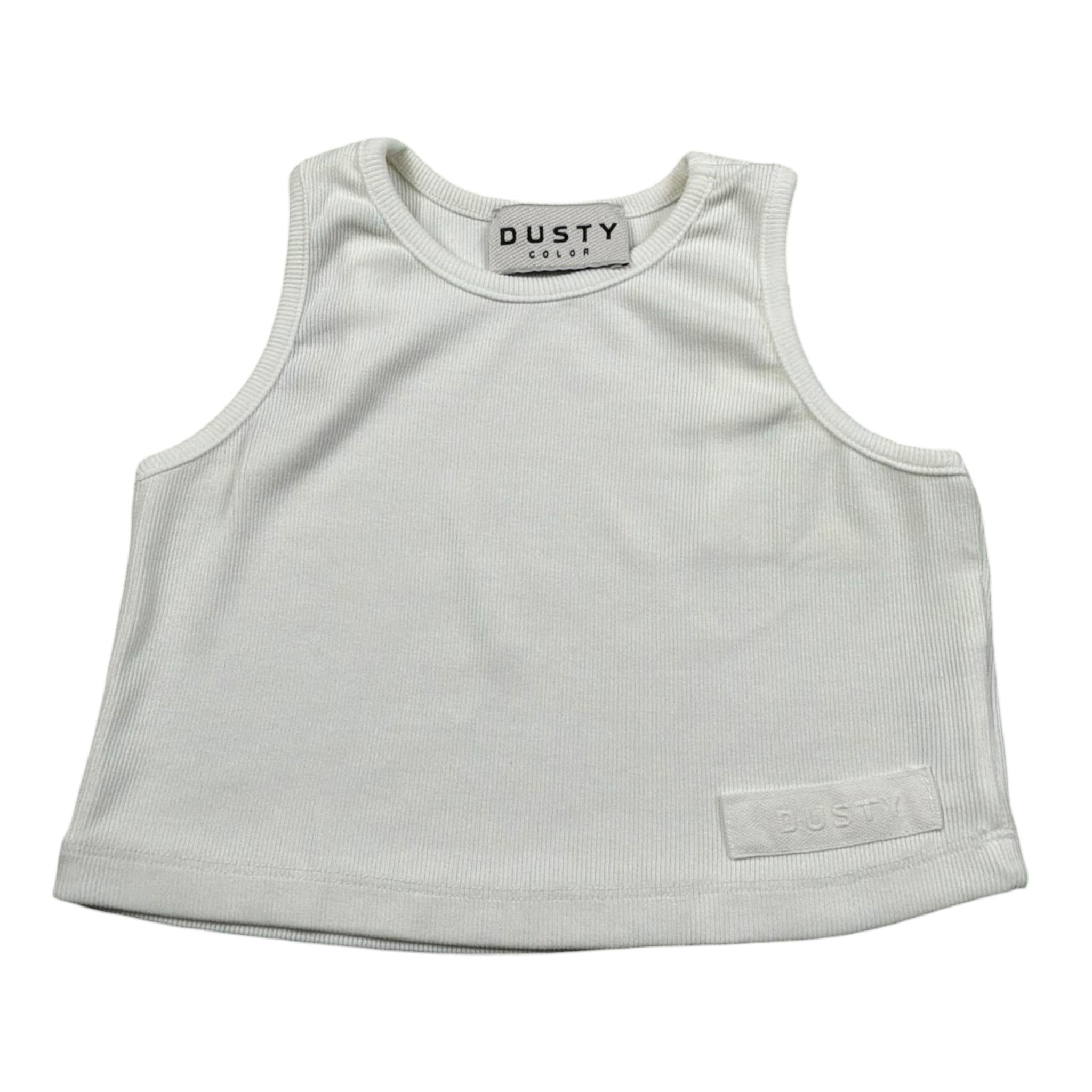 Dusty Color Top Giromanica Tinta Unita per Bambina DJWS5010CN BIANCO DUSTY COLOR 