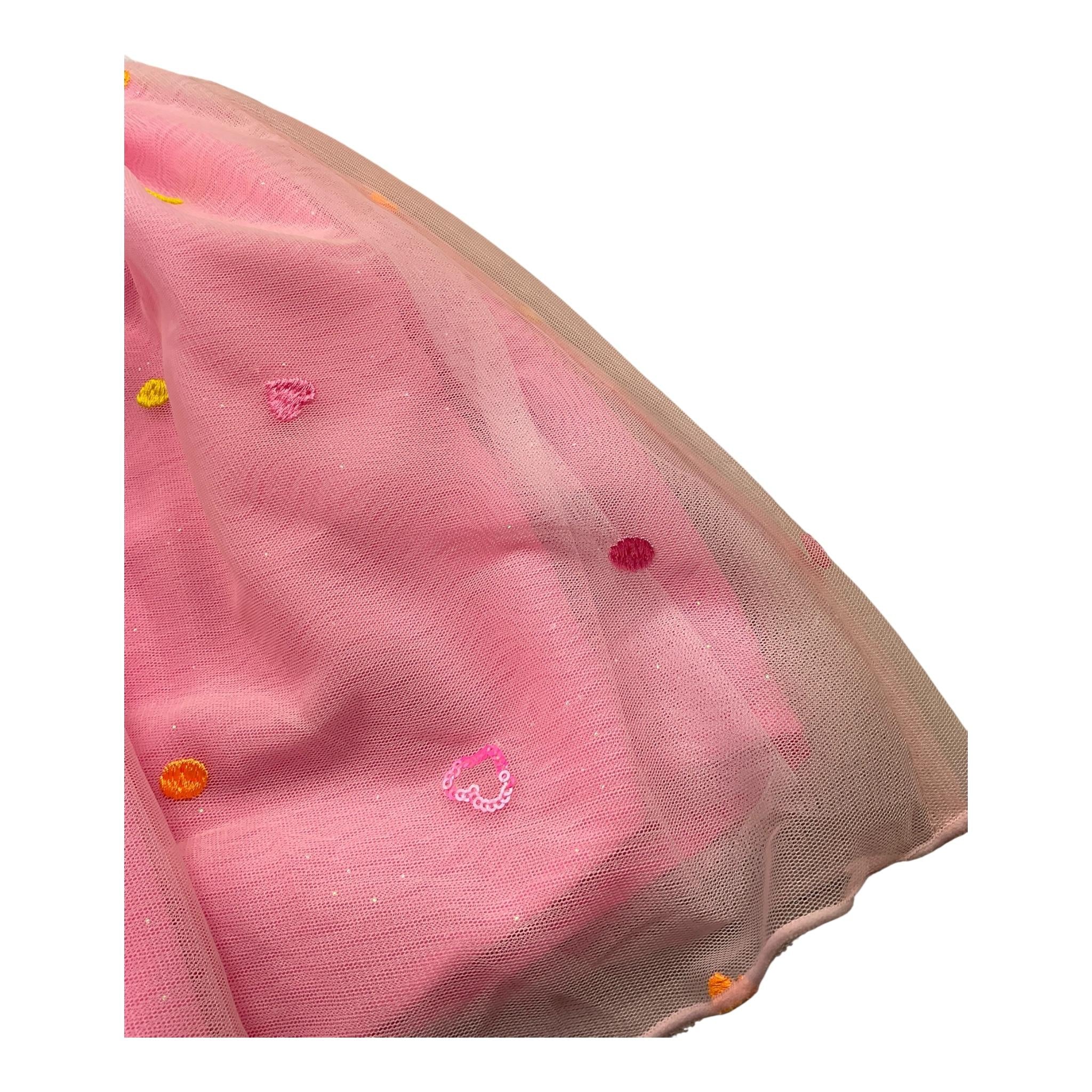 Billieblush Abito Giromanica con Gonna In Tulle per Bambina U20957 BIANCO BillIEBLUSH 