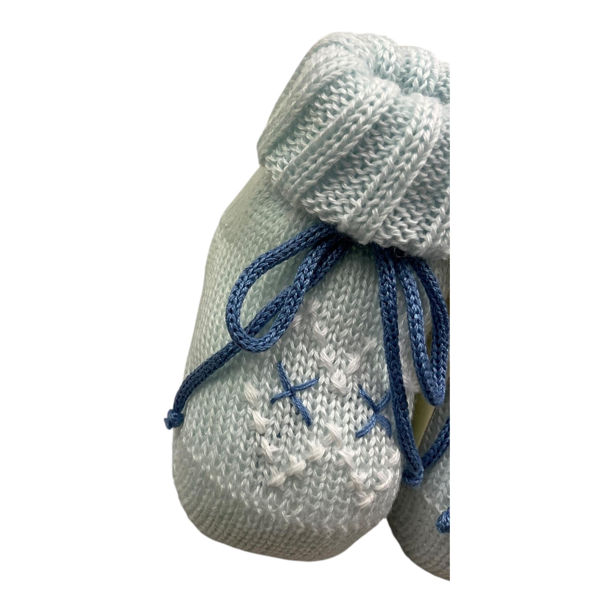 IVORY babbucce tintaunita con ricami Azzurro per Neonato 42461 AZZURRO IVORY 