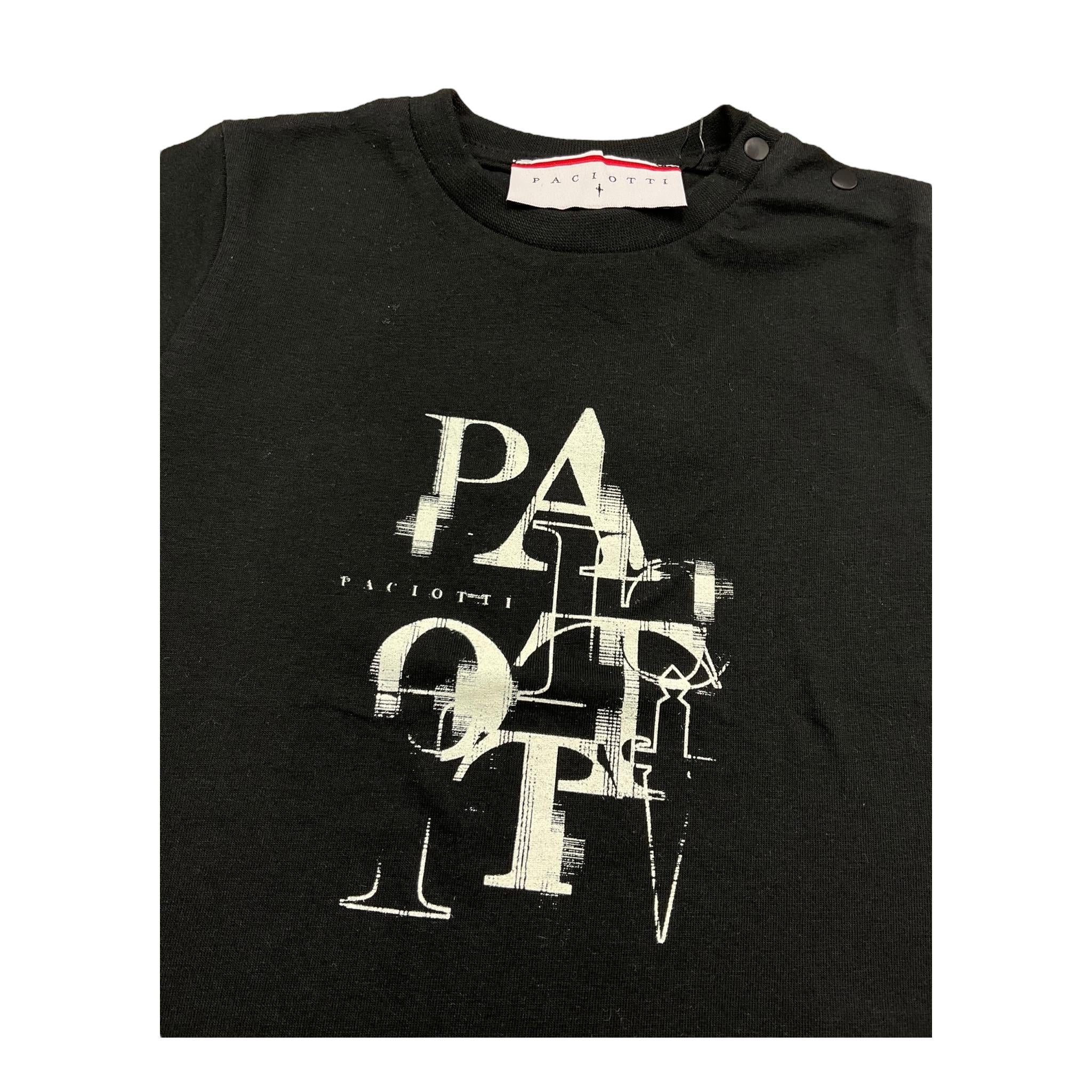 Cesare Paciotti T-Shirt Girocollo Tinta Unita con Stampa per Neonato TSP5167B NERO CESARE PACIOTTI 