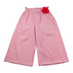 Janice Pantalone Tinta Unita Modello A Palazzo con Fantasia A Righe per Bambina JN461B BIANCO JANICE 