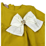 Mariuccia Abito Manica Lunga tinta unita con Applicazione Giallo per Bambina MBFW23V216 GIALLO MARIUCCIA 