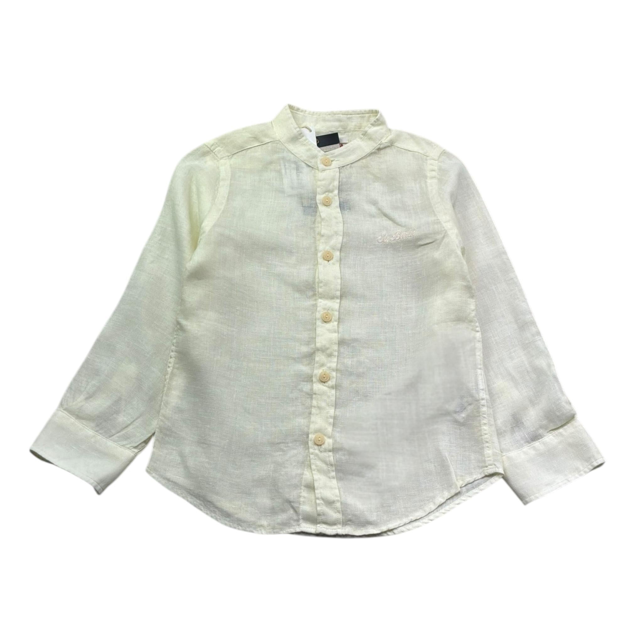Saint Barth Camicia Tinta Unita con Stampa per Bambino 00814LL GIALLO SAINT BARTH 