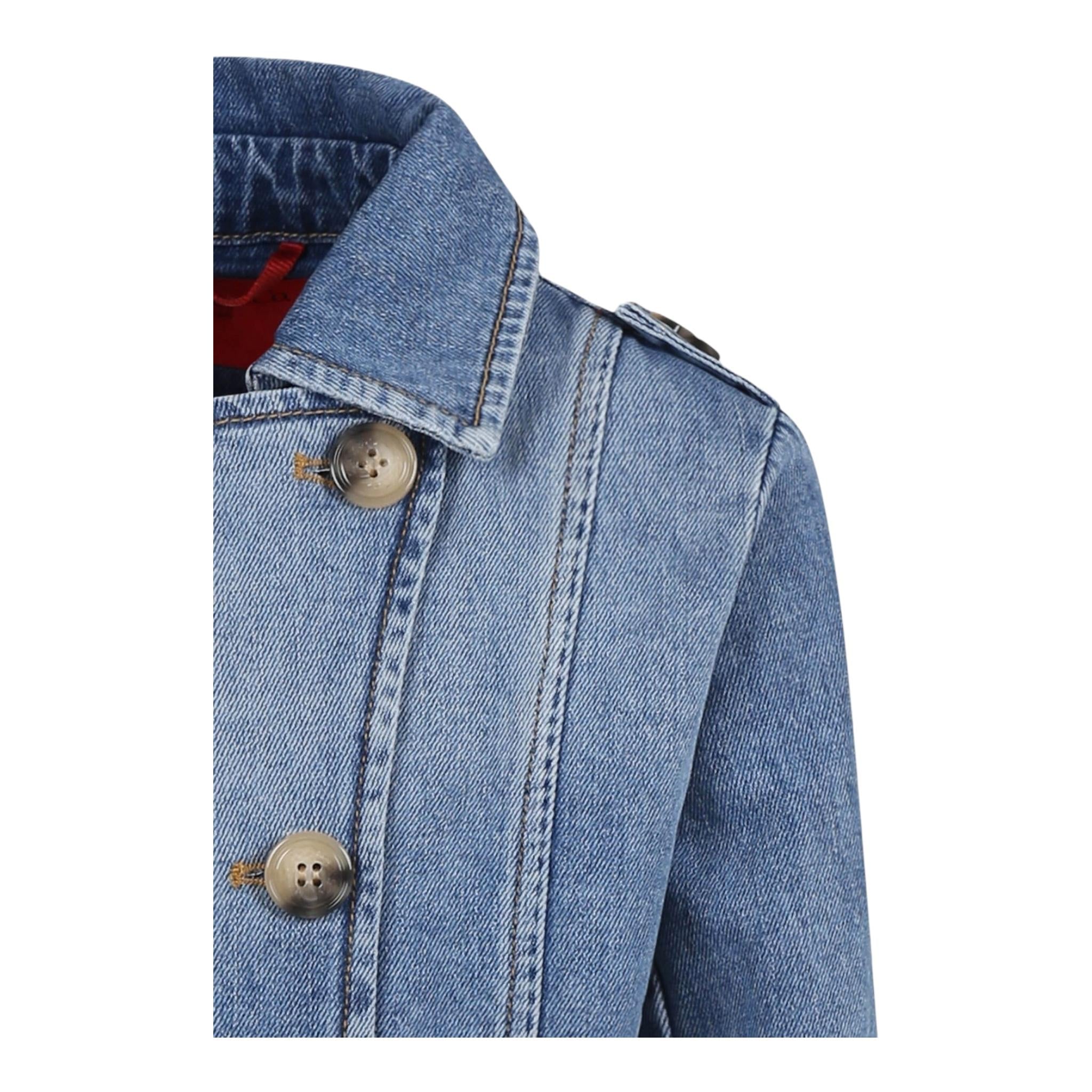 Max&Co. Cappotto Modell Trench Tinta Unita In Denim per Bambina MX0109 BLU MAX&Co. 