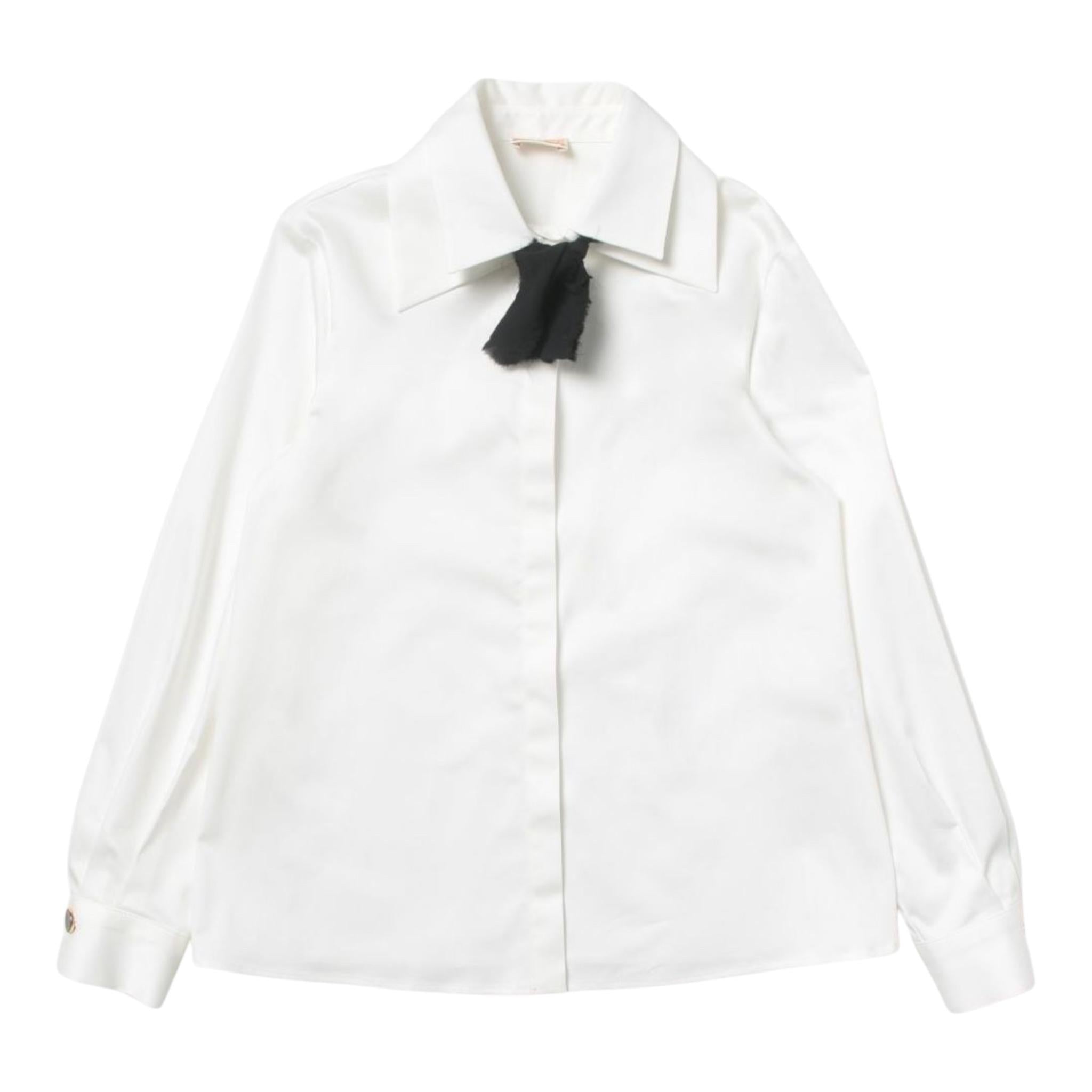 ELISABETTA FRANCHI camicia manica lunga tinta unita cn applicazione Bianco per Bambina EFCA164 BIANCO ELISABETTA FRANCHI 