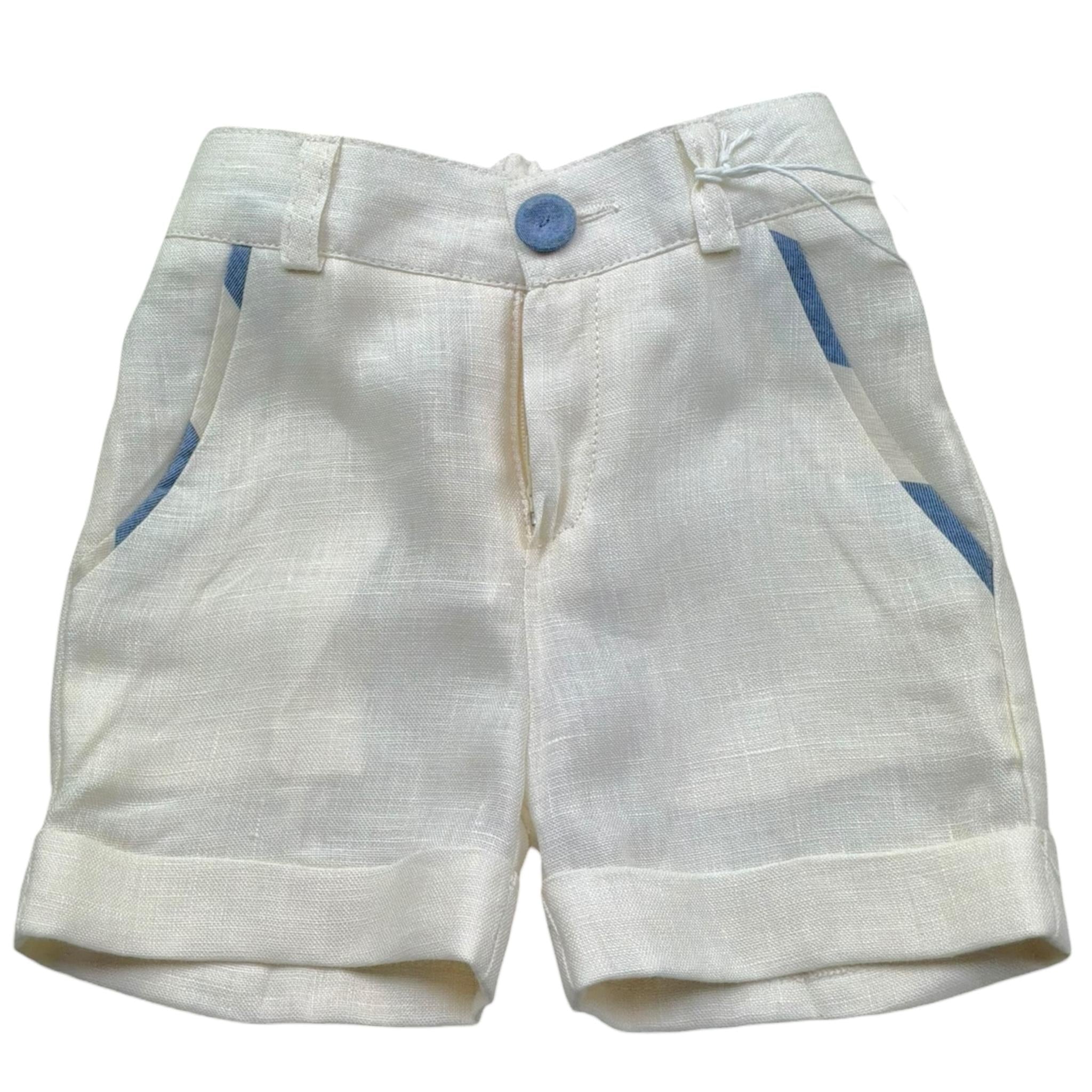 Manuel & Frank Bermuda Tinta Unita con Elastico In Vita per Neonato FJURIIK PANNA MANUEL & FRANK 