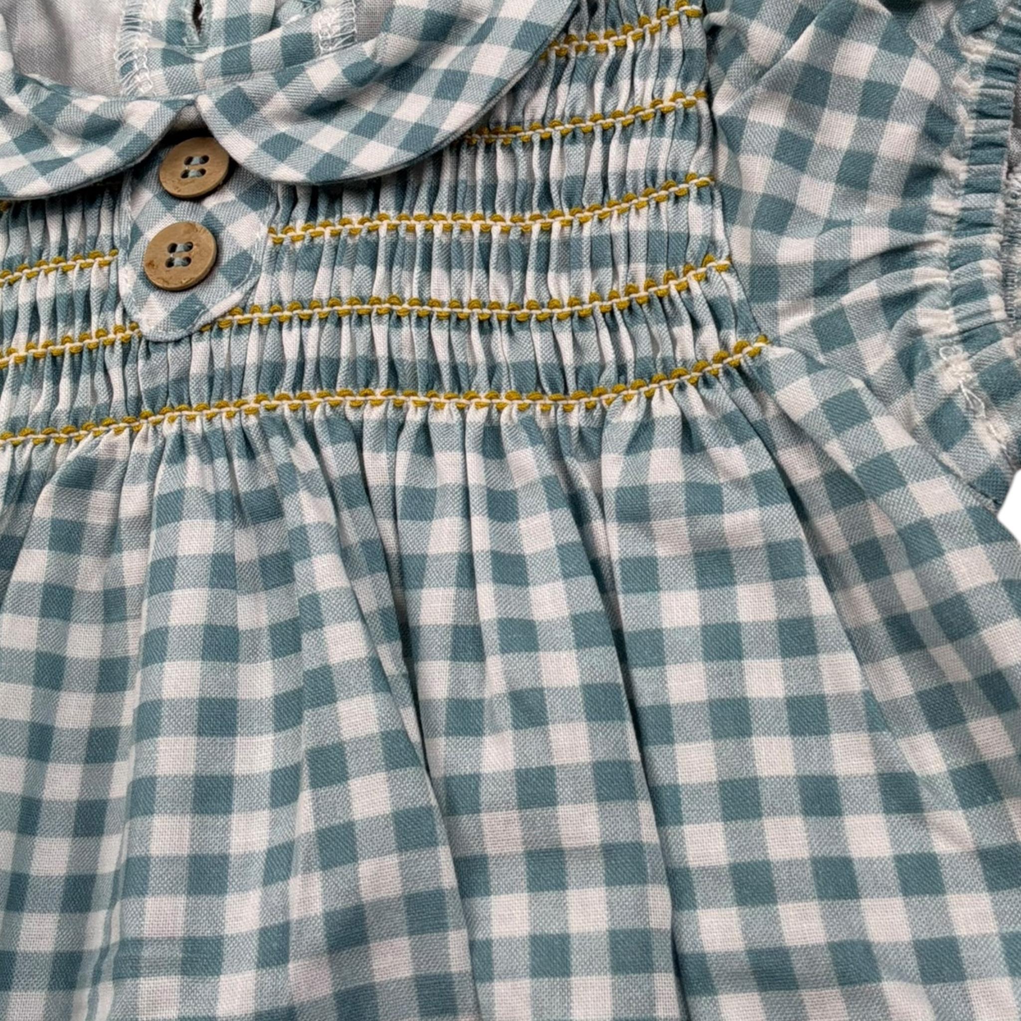 Babidu Pagliaccetto Bicolore con Fantasia A Quadri per Neonata 30406 BIANCO/VERDE BABIDU 