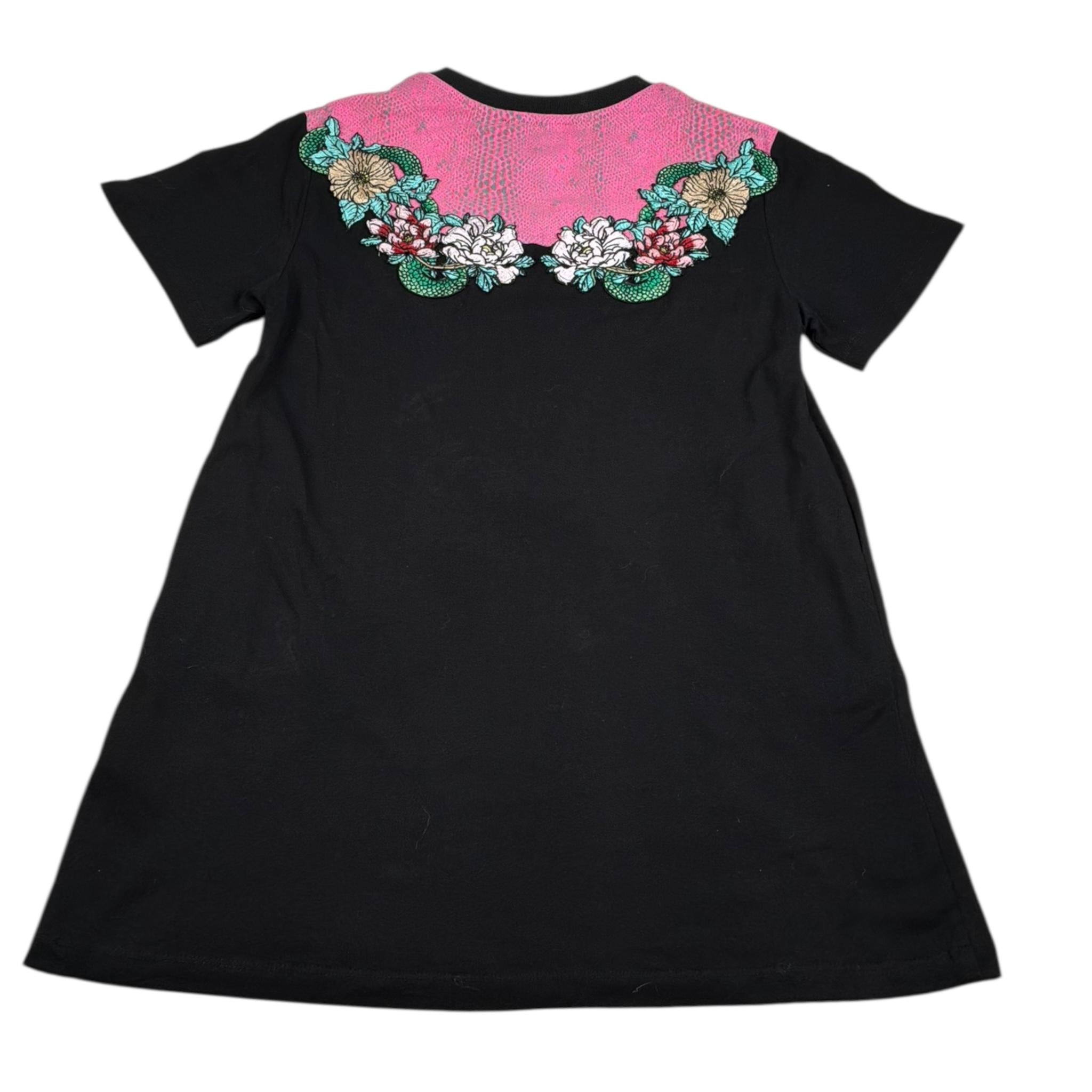 John Richmond Abito Tinta Unita Mezza Manica con Stampa per Bambina RGP26167VE NERO JOHN RICHMOND 