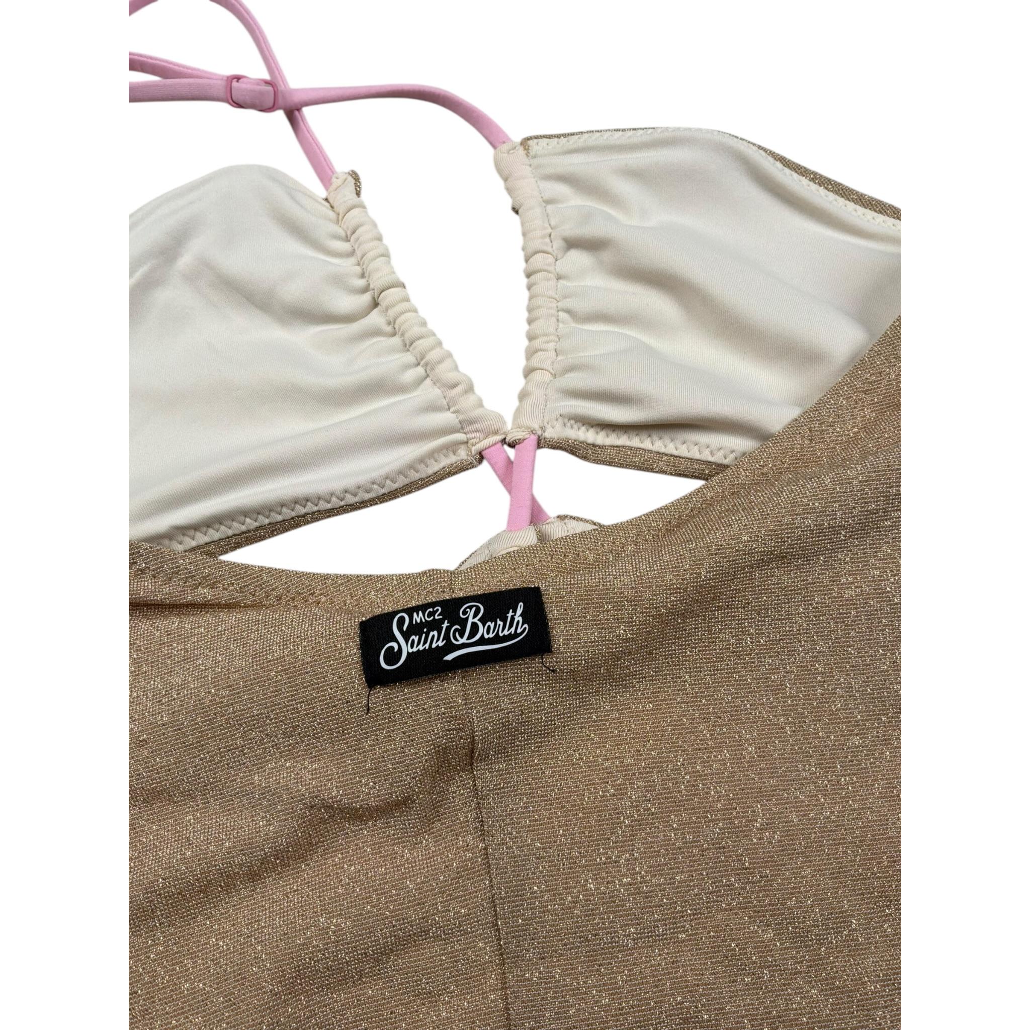 Saint Barth Costume Intero Tinta Unita Glitterato per Bambina KINSLEY ORO SAINT BARTH 