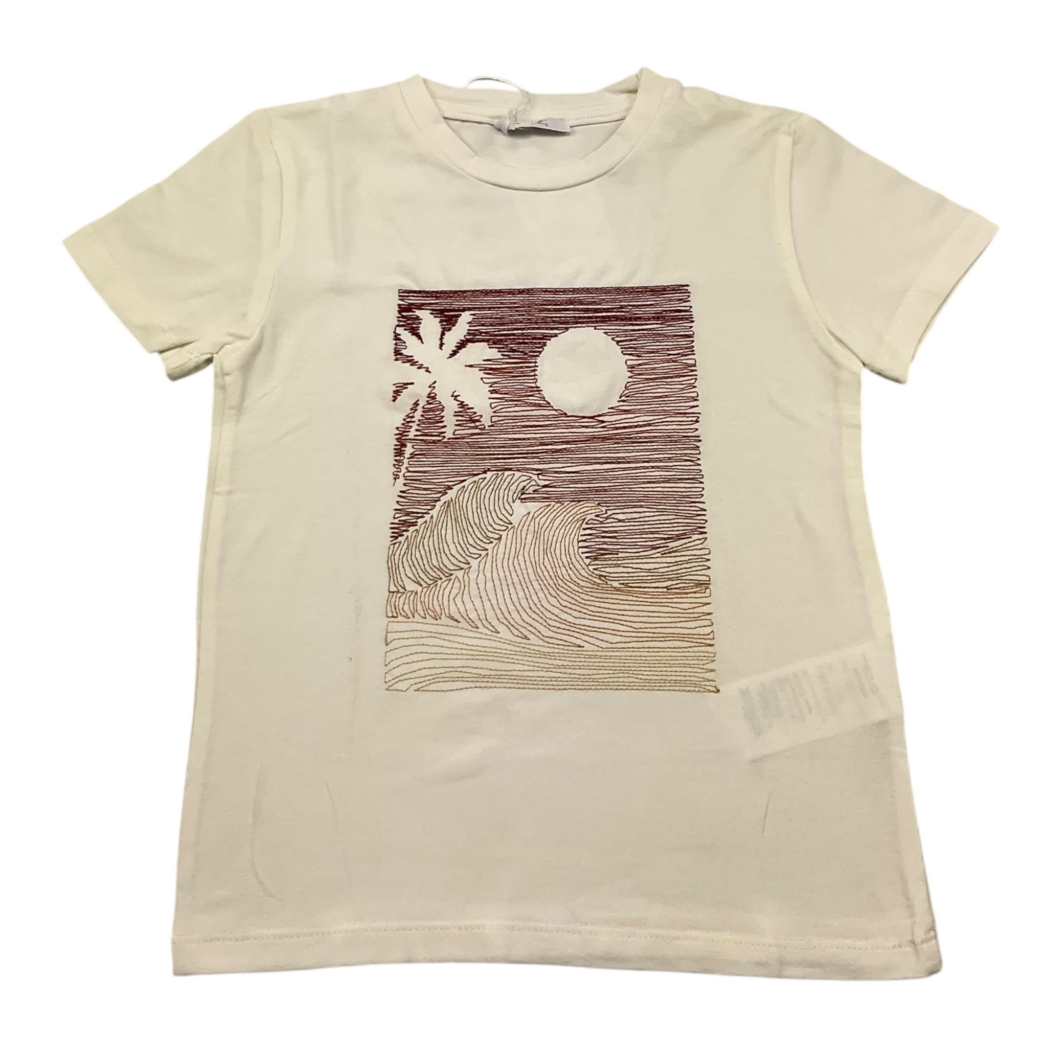 M+E' T-Shirt Girocollo Tinta Unita con Stampa In Contrasto per Bambino UEM0483J PANNA M+E' 