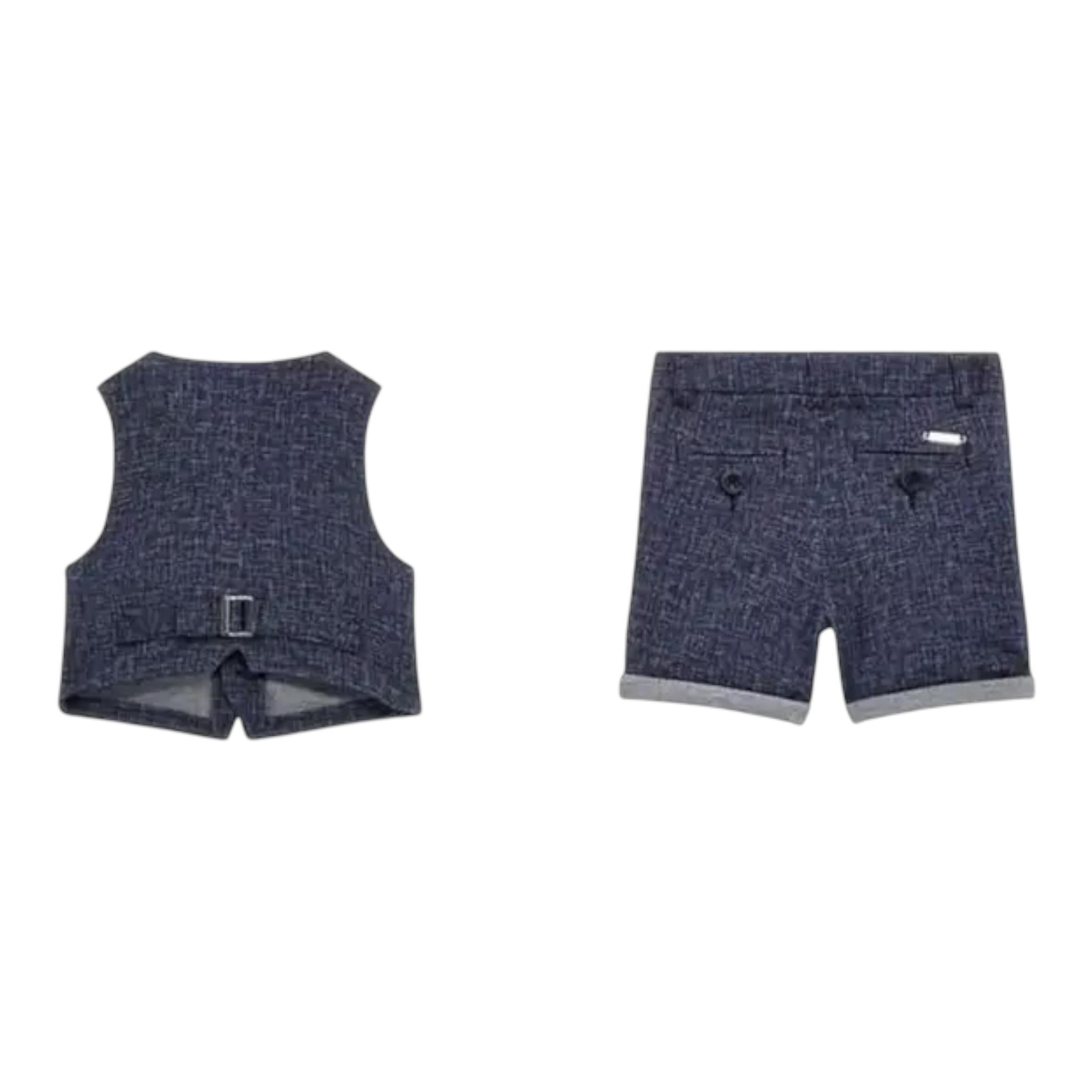 Guess Completo 2 Pezzi Gilet-Bermuda Tinta Unita per Neonato I4RG24KC3H0 BLU GUESS 