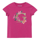 Guess T-Shirt Girocollo Tinta Unita con Stampa per Neonata K5GI08K6YW4 MAGENTA GUESS 