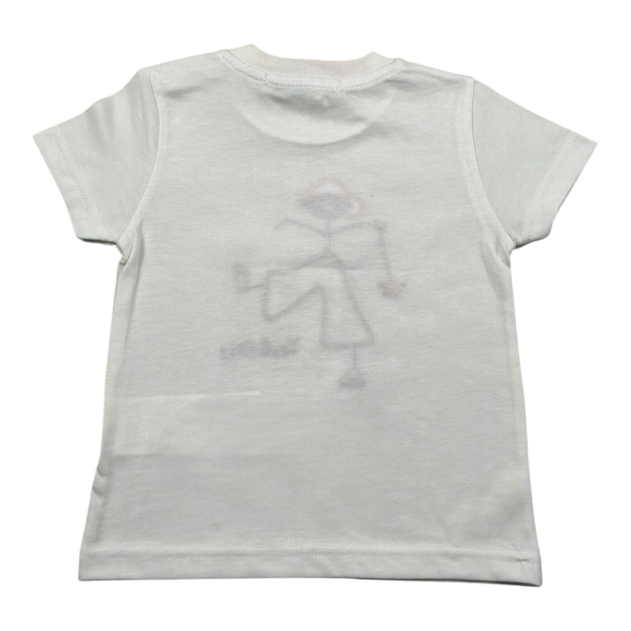 Manuel Ritz T-Shirt Girocollo Tinta Unita con Ricami per Neonato MR3086 BIANCO MANUEL RITZ 