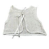 Babyvip Gilet Tinta Unita Traforato per Neonata T1564 PANNA BABYVIP 