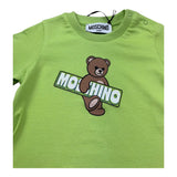 Moschino T-Shirt Girocollo Tinta Unita con Stampa per Neonato MOM031 VERDE MOSCHINO 
