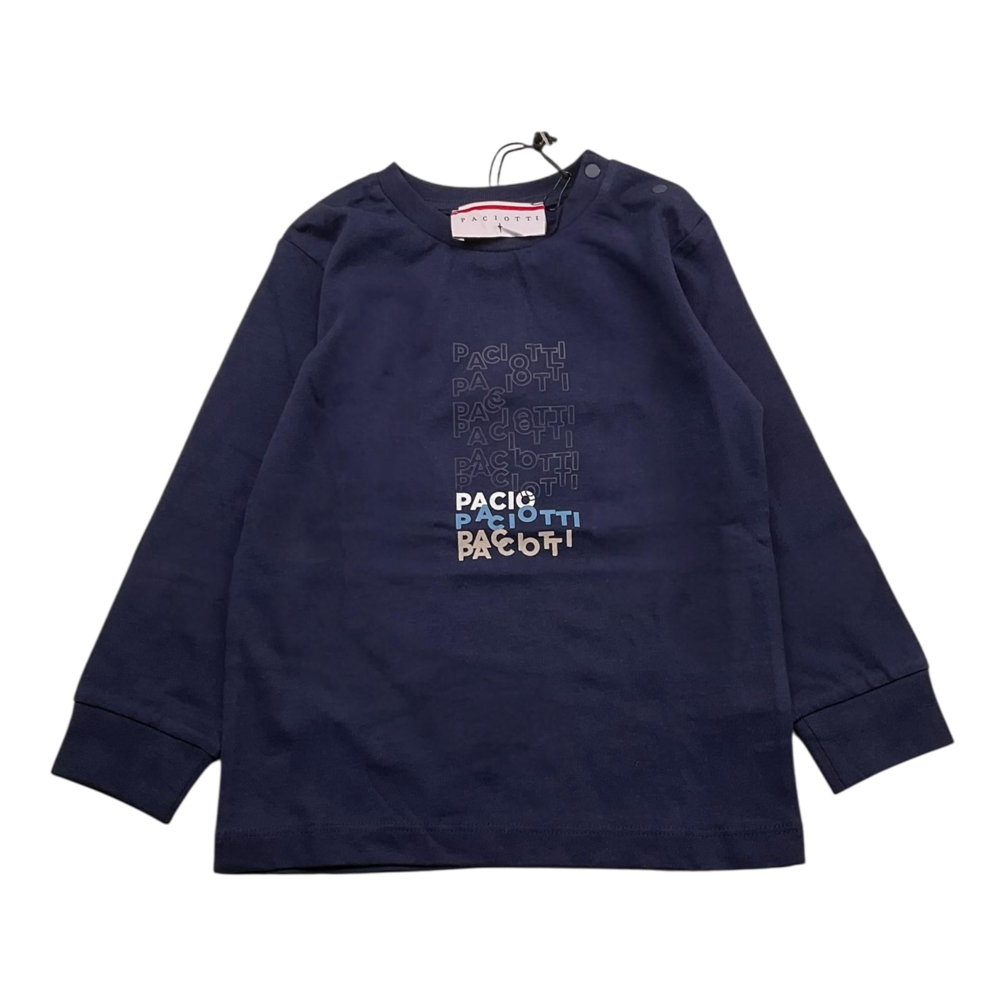 CESARE PACIOTTI shirt girocollo tinta unita con stampa in contrasto Blu per Neonato TSP5370B BLU CESARE PACIOTTI 