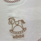 Le Bebe' Bavetta Tinta Unita con Stampa per Neonato LBB4909 BIANCO LE BEBE' 