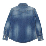 Dsquared2 Camicia Manica Lunga In Denim Tinta Unita per Bambino DQ02DGX BLU DSQUARED2 