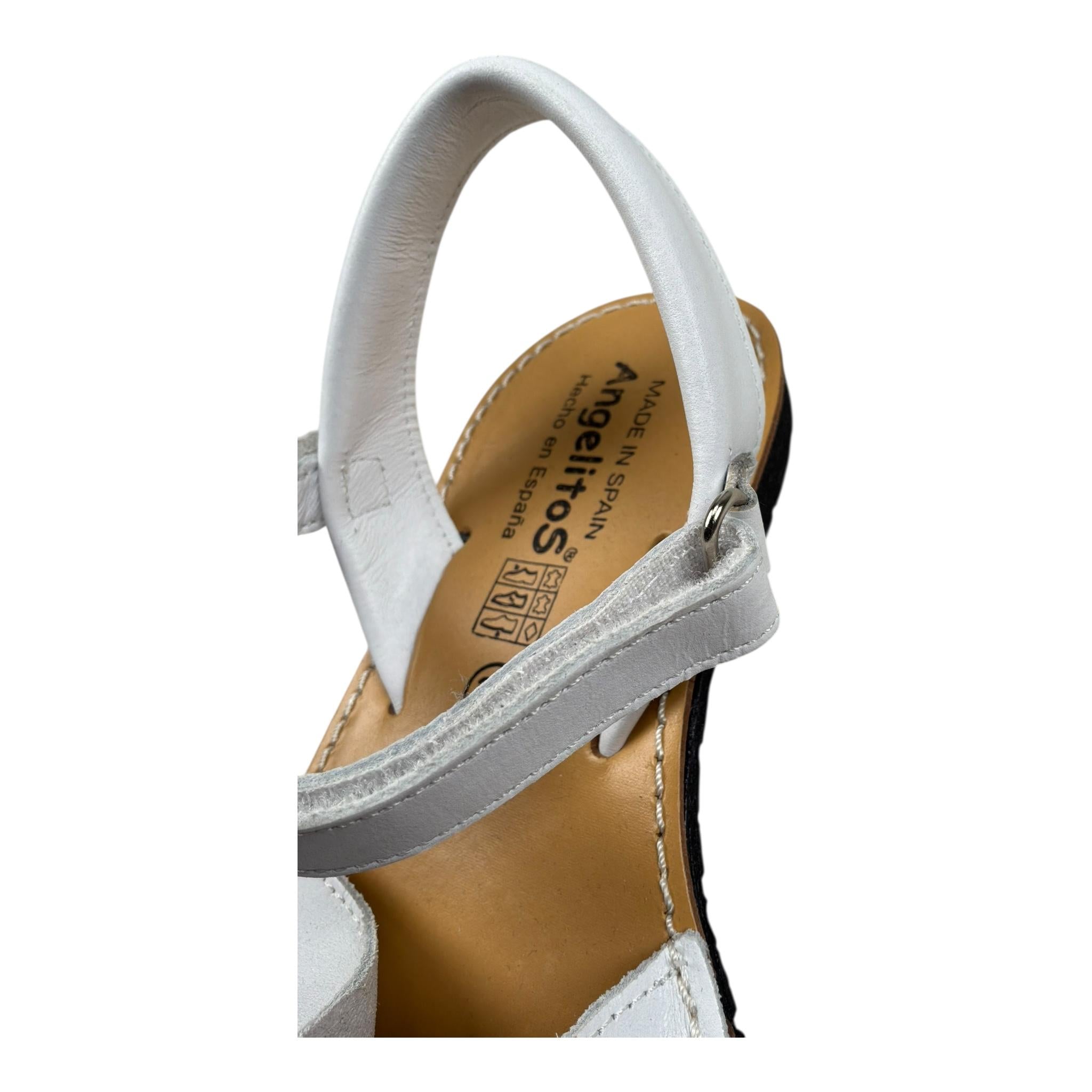 Angelitos Sandalo Tinta Unita con Fibia per Bambina ANG202 BIANCO ANGELITOS 