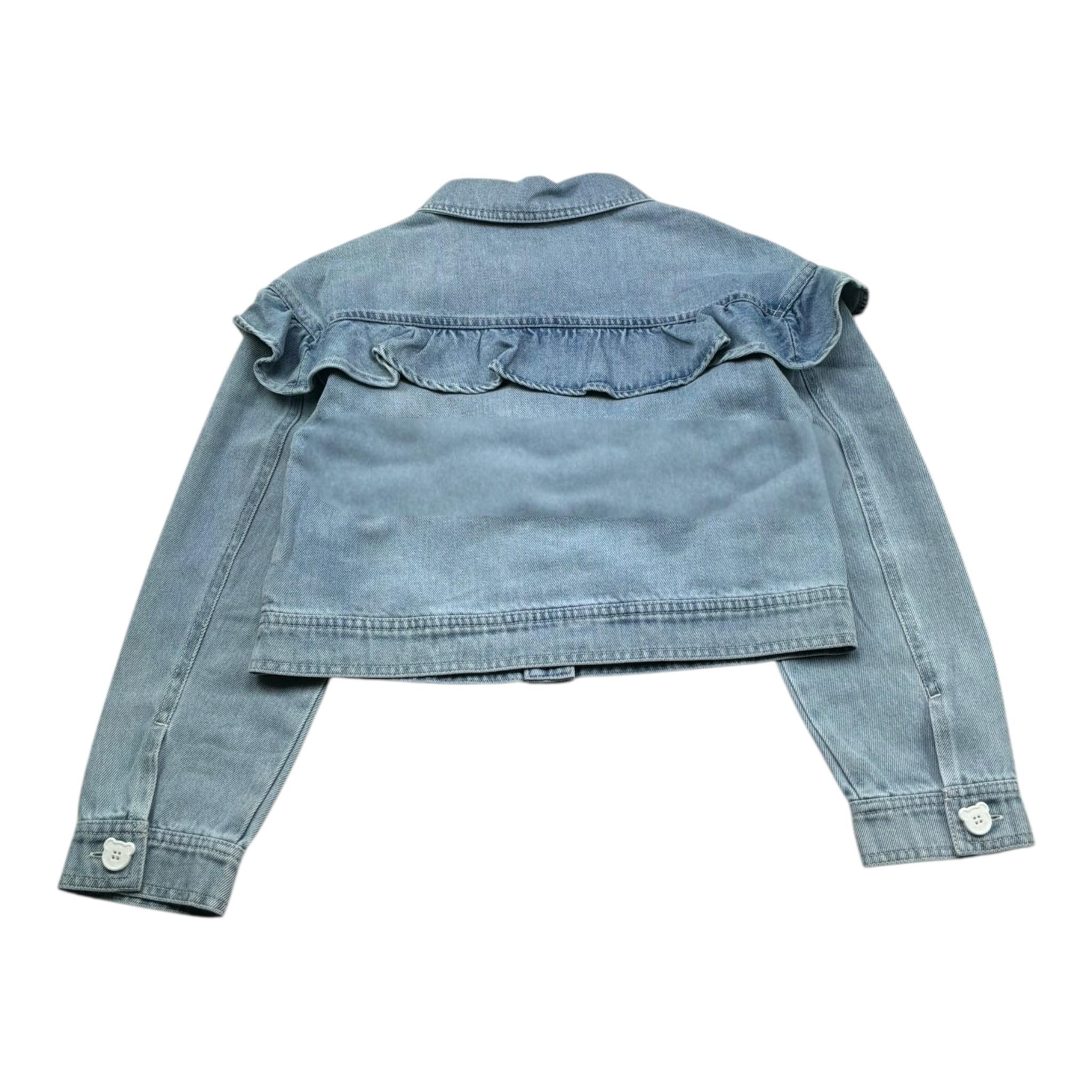 Moschino Giubbino In Denim Tinta Unita con Stampa per Bambina HDS056 AZZURRO MOSCHINO 